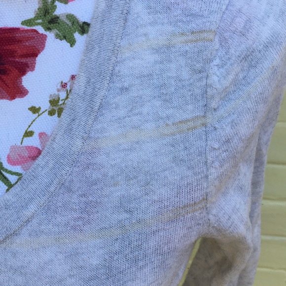 Subtle striped Gray/White 3/4 Sleeved Cardigan - Picture 2 of 6